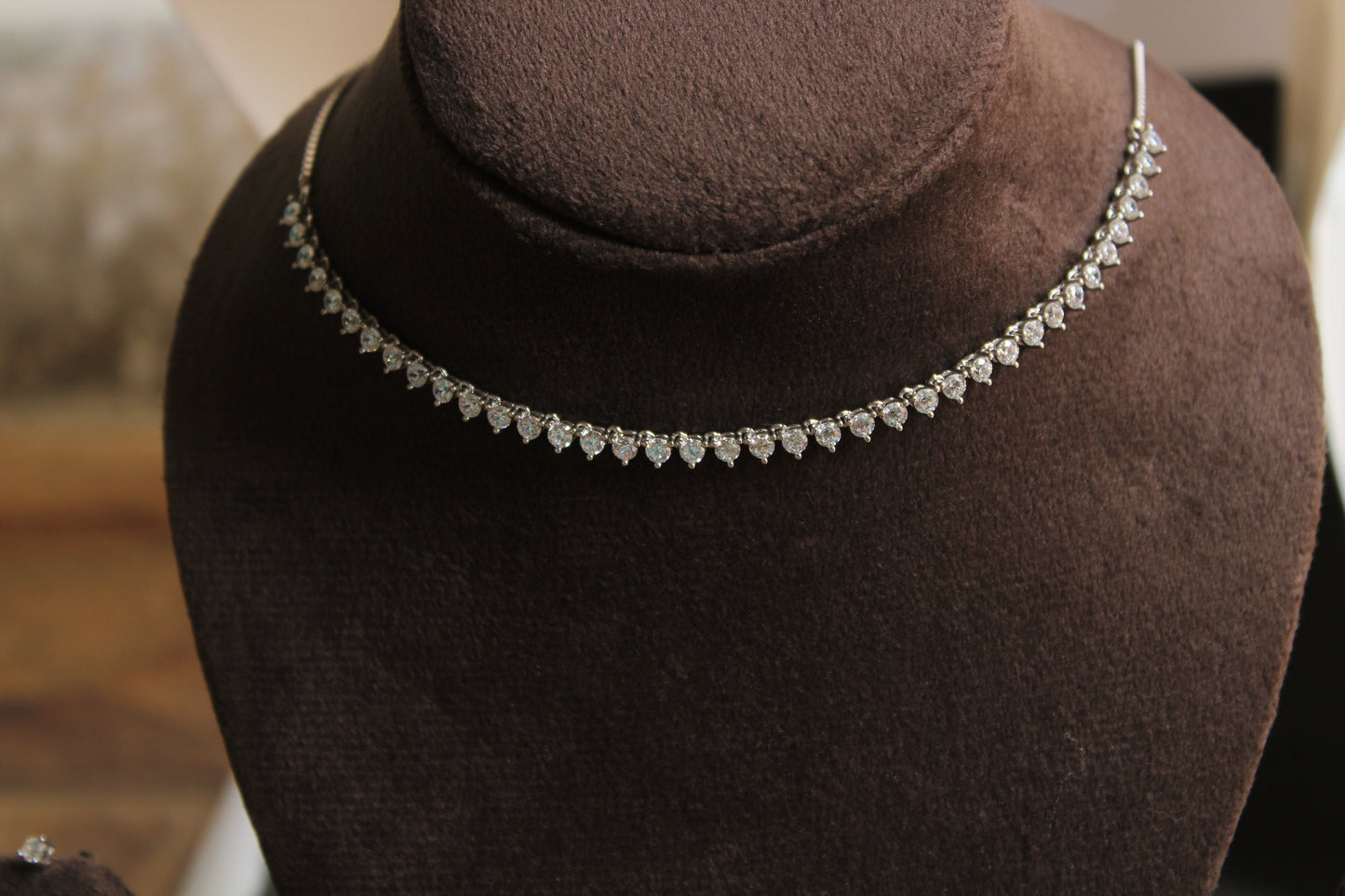 Tennis Necklace ( with chain )