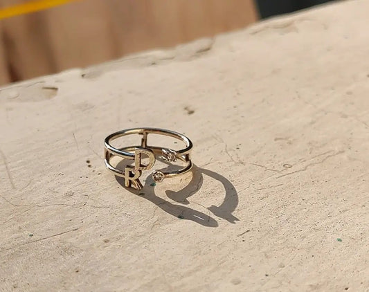 Couple Initial Ring ( customized )