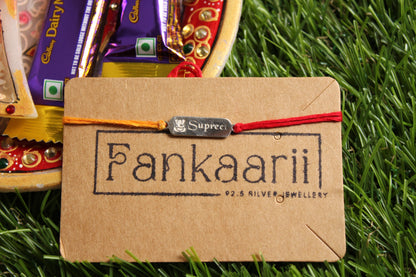 Customized Name Silver Rakhi