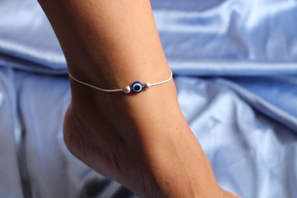 Evil Eye Anklet(Snake Chain)