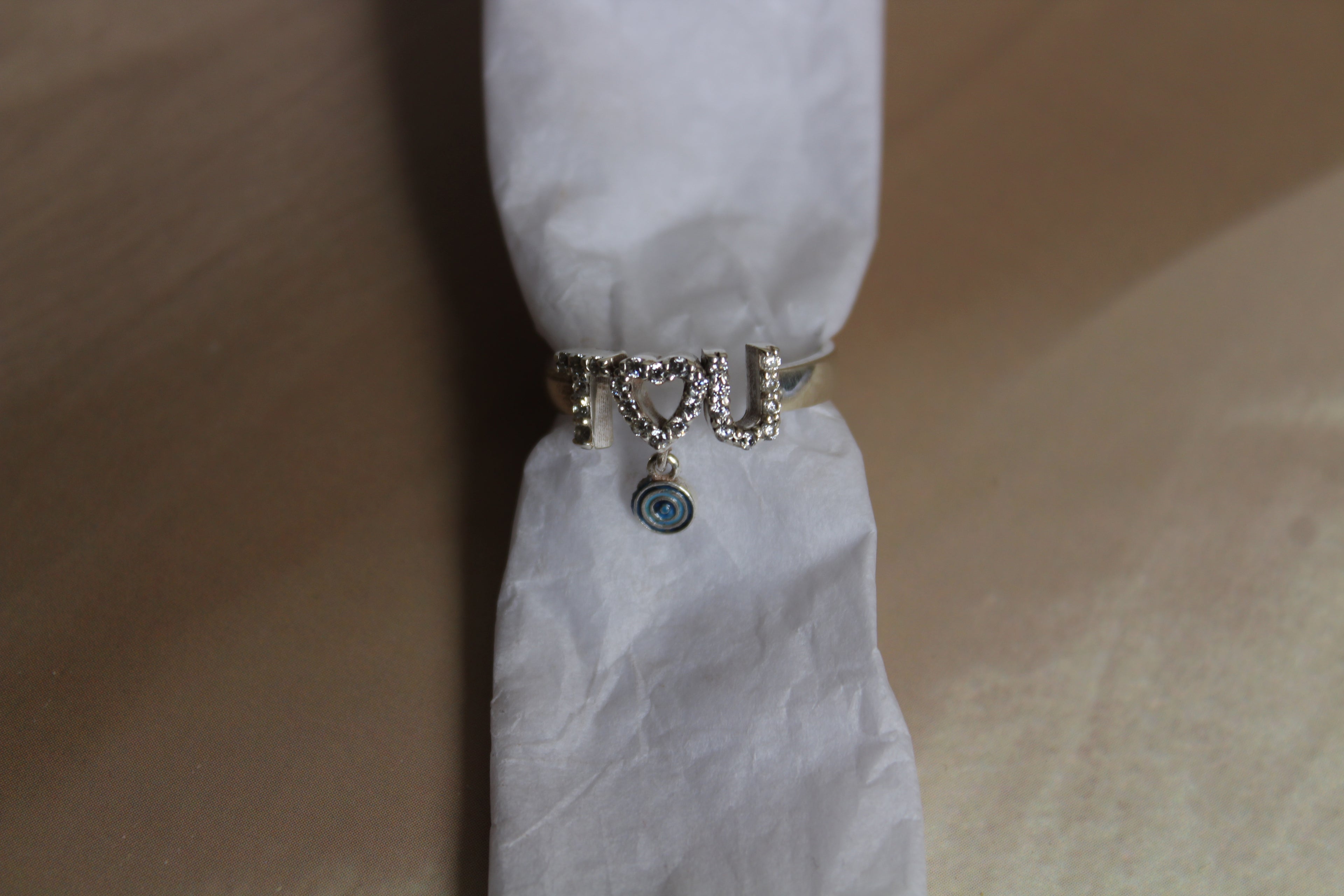 LOVE RING with Evil Eye