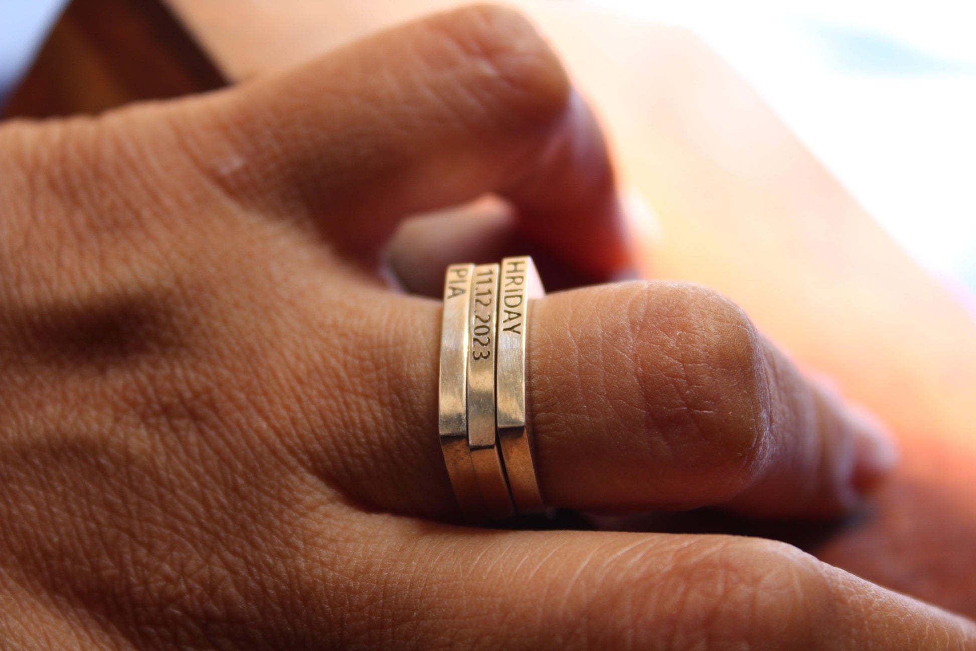 Customized Square Rings(3pcs Set) - Fankaarii