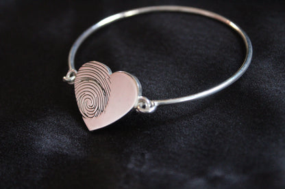 Customized Heart Fingerprint Bracelet - Fankaarii