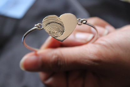 Customized Heart Fingerprint Bracelet - Fankaarii