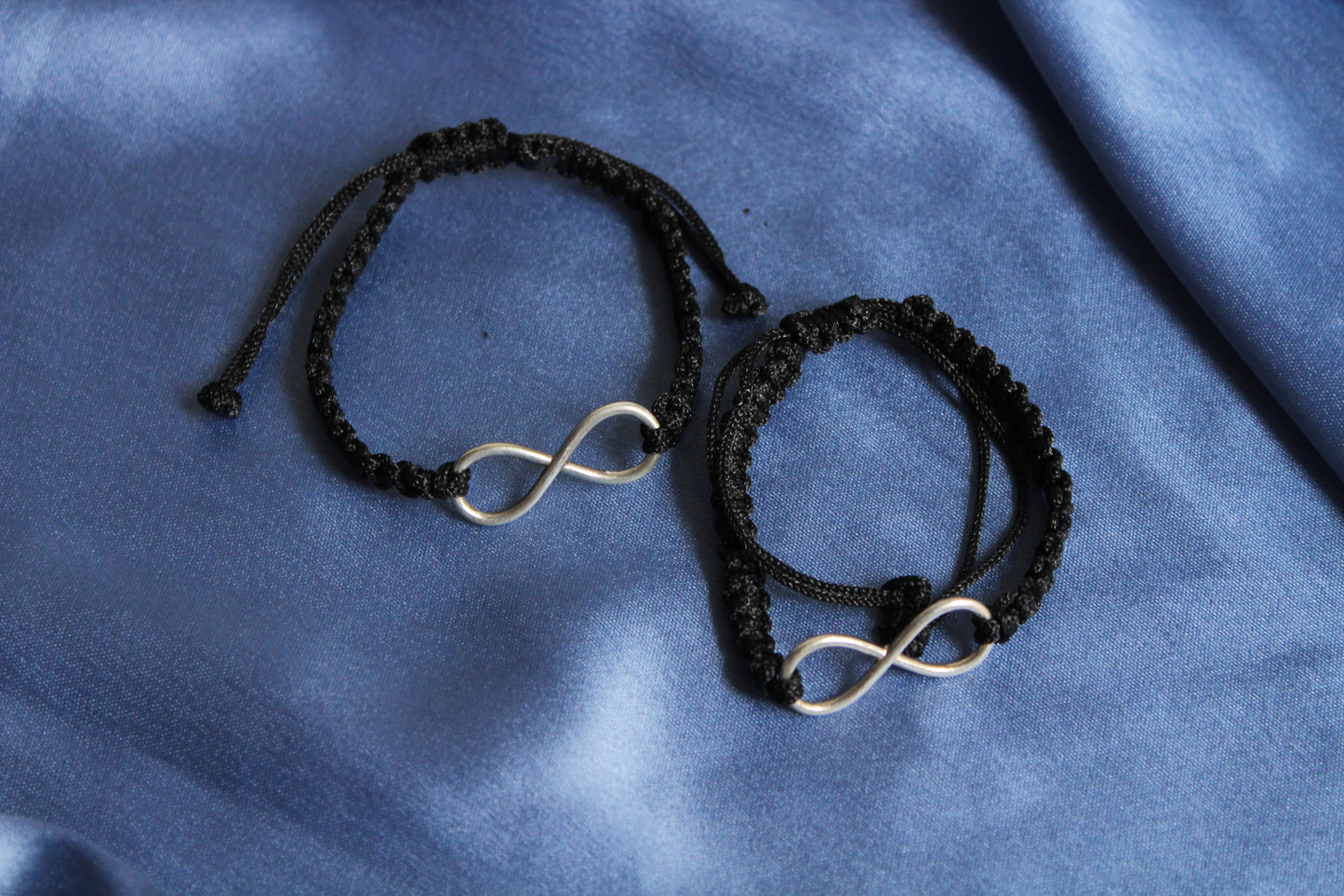 Black Thread - Silver Infinity Bracelet