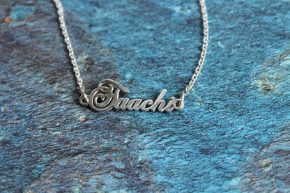 Customized Name Bracelet with Silver Chain