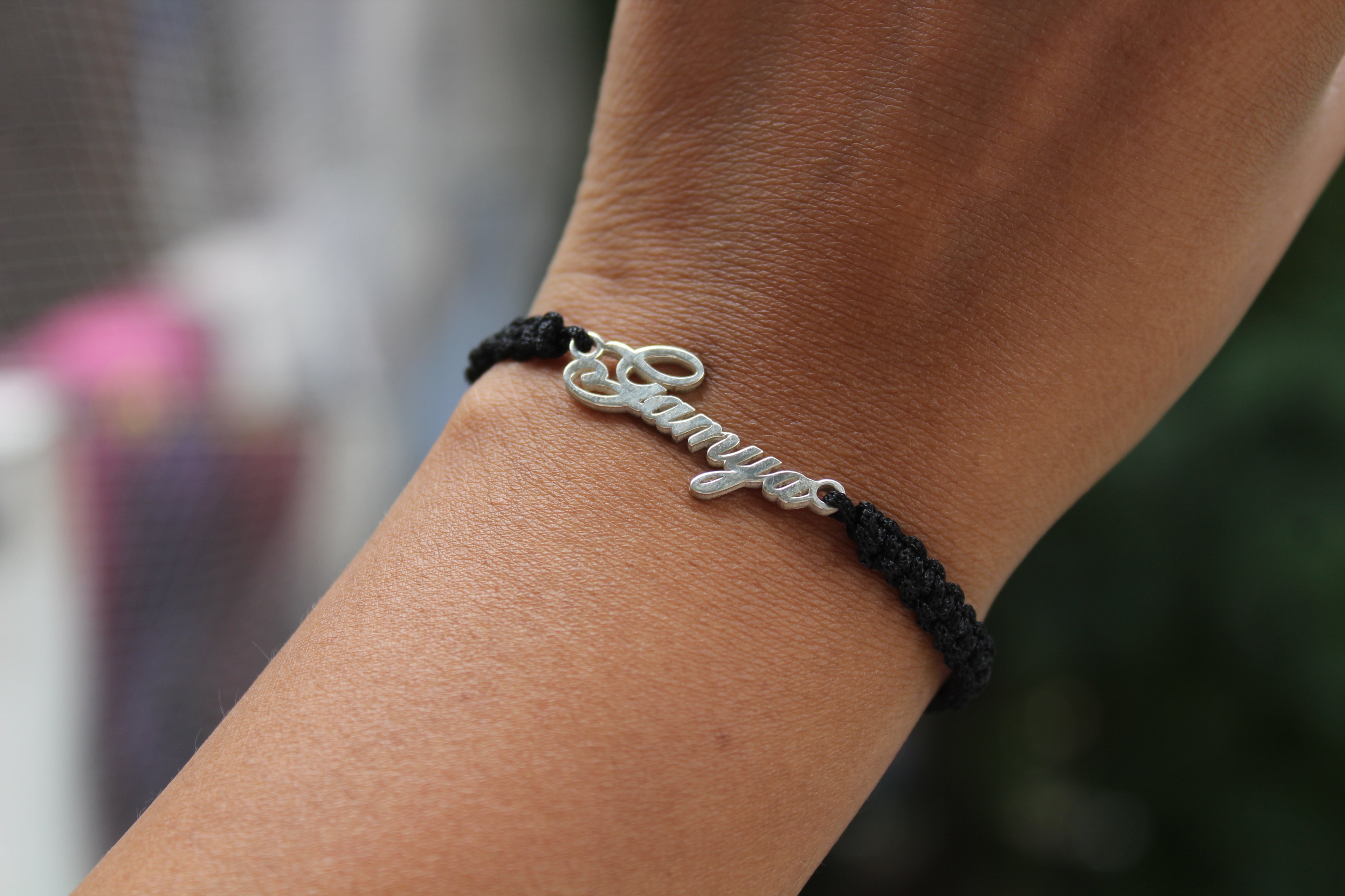 NAME THREAD Bracelet (Black Thread)