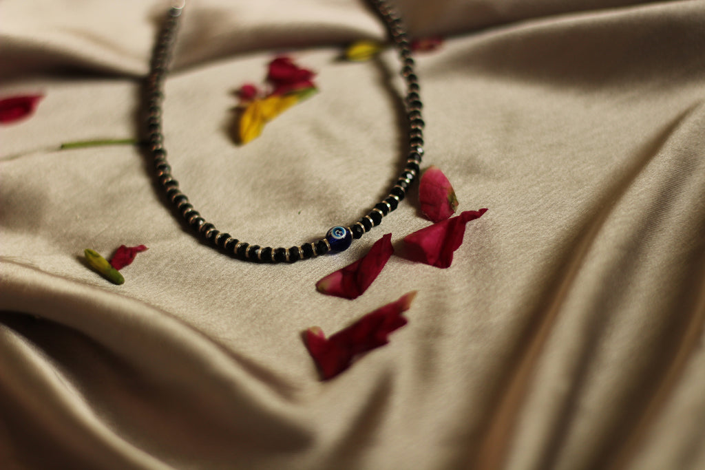 NAZARBATTU Black Beads(Adjustable)