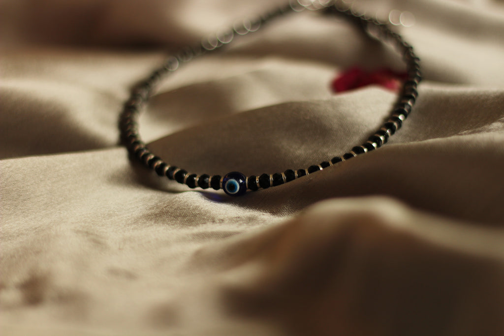 NAZARBATTU Black Beads(Adjustable)