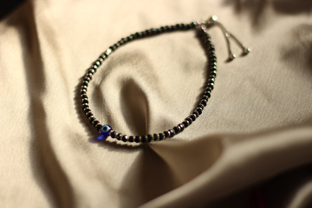 NAZARBATTU Black Beads(Adjustable)